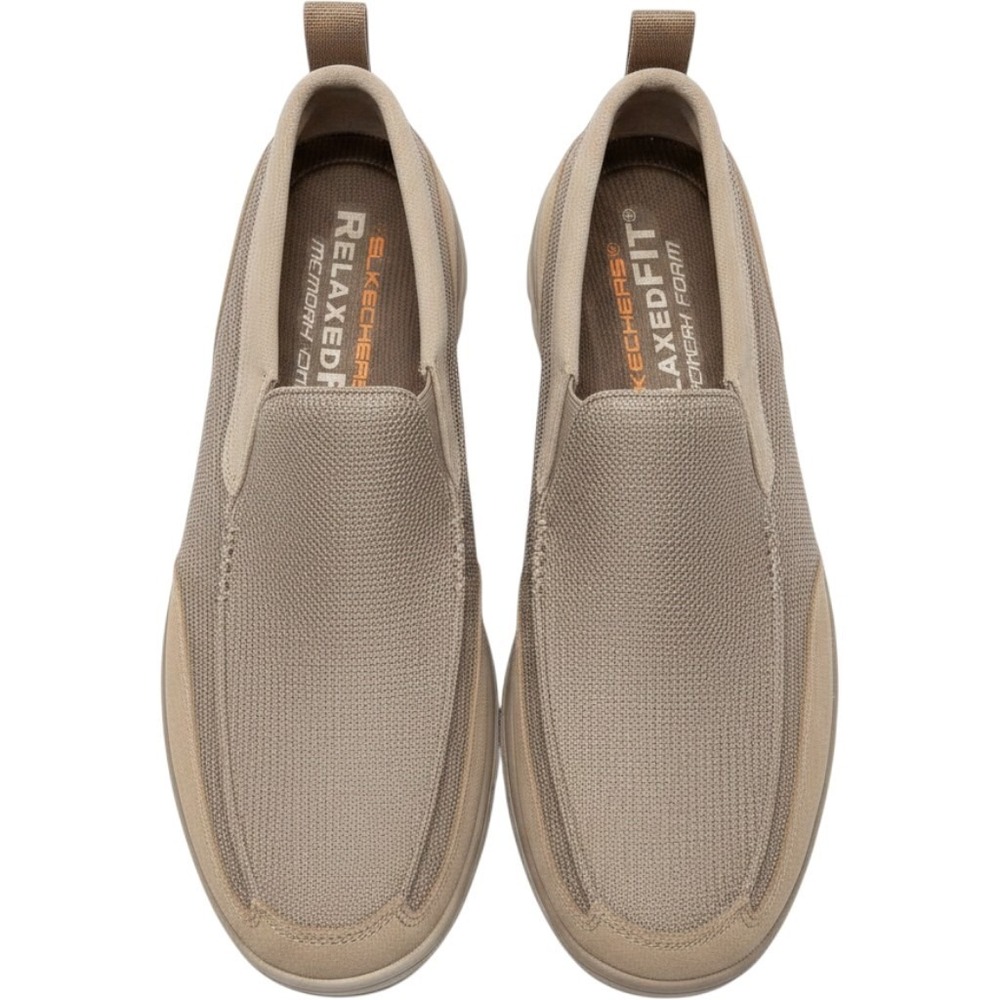Skechers Relaxed Fit Slip-On Loafer Shoes Men's 13 Beige Memory Foam comfortable